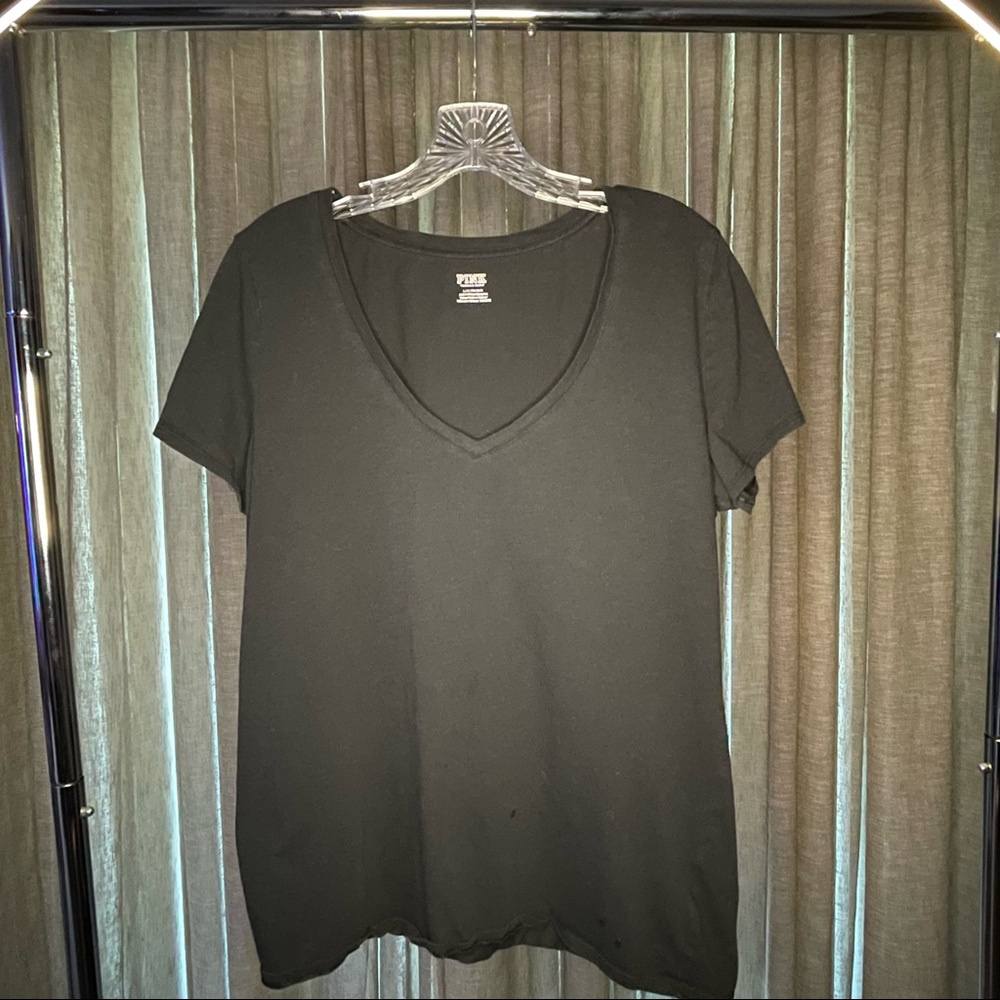 PINK by Victoria Secret Large Black T-Shirt